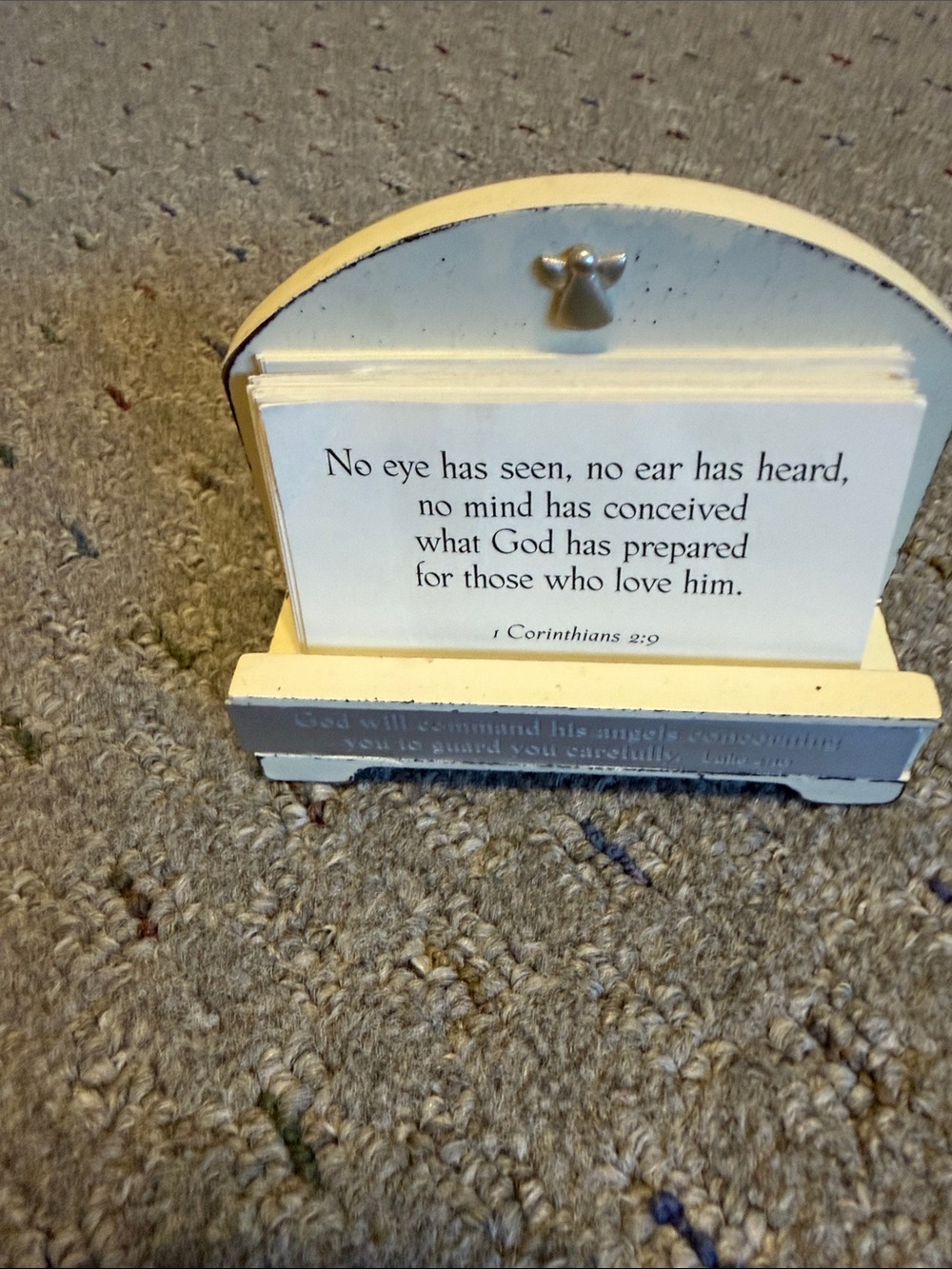 Cream Decorative Scripture Card Holder - Brand Unspecified